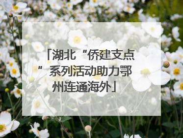 湖北“侨建支点”系列活动助力鄂州连通海外