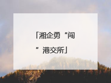 湘企勇“闯”港交所