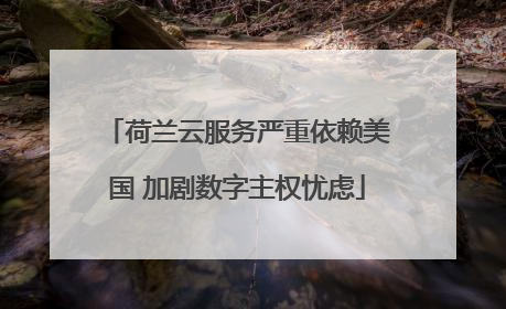 荷兰云服务严重依赖美国 加剧数字主权忧虑
