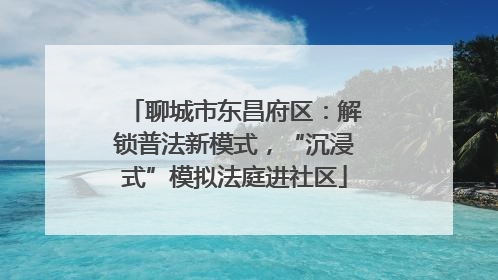 聊城市东昌府区：解锁普法新模式，“沉浸式”模拟法庭进社区