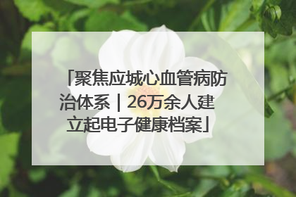 聚焦应城心血管病防治体系｜26万余人建立起电子健康档案