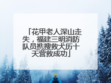 花甲老人深山走失，福建三明消防队员携搜救犬历十天营救成功