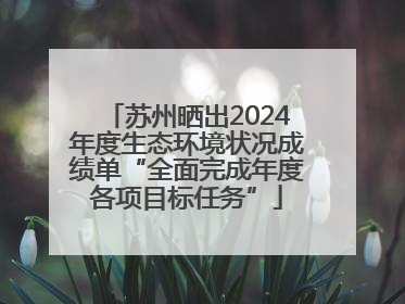 苏州晒出2024年度生态环境状况成绩单“全面完成年度各项目标任务”