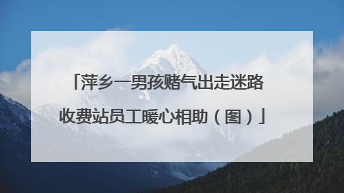 萍乡一男孩赌气出走迷路 收费站员工暖心相助（图）