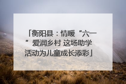 衡阳县：情暖“六一”爱润乡村 这场助学活动为儿童成长添彩