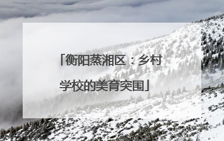 衡阳蒸湘区：乡村学校的美育突围