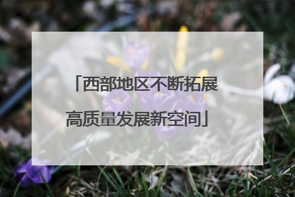 西部地区不断拓展高质量发展新空间
