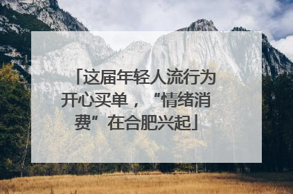 这届年轻人流行为开心买单，“情绪消费”在合肥兴起