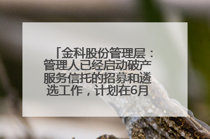金科股份管理层：管理人已经启动破产服务信托的招募和遴选工作，计划在6月初召开评审会