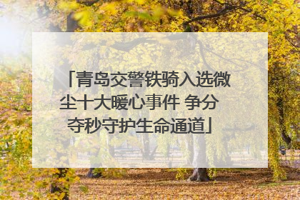青岛交警铁骑入选微尘十大暖心事件 争分夺秒守护生命通道