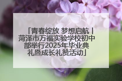 青春绽放 梦想启航丨菏泽市万福实验学校初中部举行2025年毕业典礼暨成长礼赞活动
