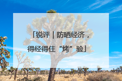 锐评｜防晒经济，得经得住“烤”验
