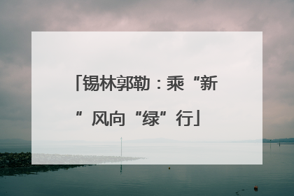 锡林郭勒：乘“新”风向“绿”行