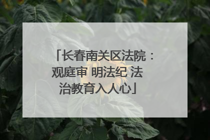 长春南关区法院：观庭审 明法纪 法治教育入人心