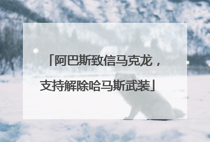 阿巴斯致信马克龙，支持解除哈马斯武装