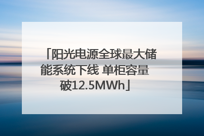 阳光电源全球最大储能系统下线 单柜容量破12.5MWh