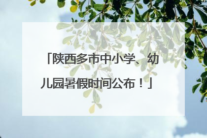 陕西多市中小学、幼儿园暑假时间公布！