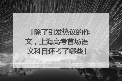 除了引发热议的作文，上海高考首场语文科目还考了哪些