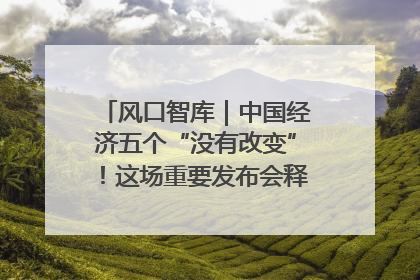 风口智库｜中国经济五个“没有改变”！这场重要发布会释放三点信号