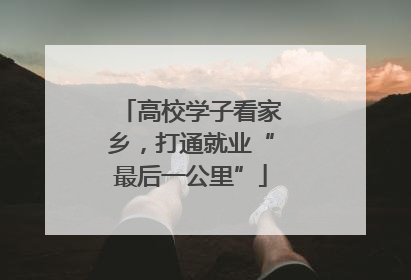 高校学子看家乡，打通就业“最后一公里”
