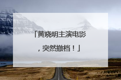 黄晓明主演电影，突然撤档！