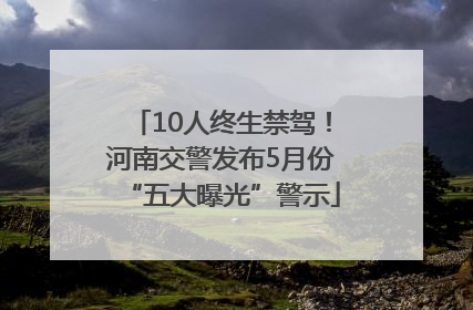 10人终生禁驾！河南交警发布5月份“五大曝光”警示