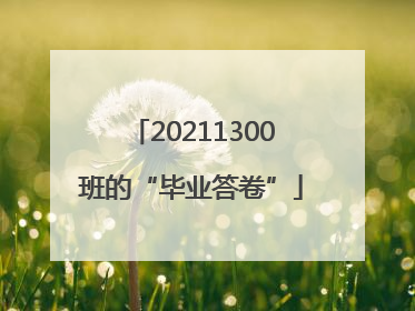 20211300班的“毕业答卷”
