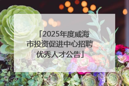 2025年度威海市投资促进中心招聘优秀人才公告