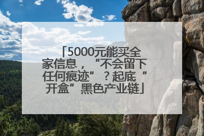 5000元能买全家信息，“不会留下任何痕迹”？起底“开盒”黑色产业链