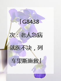 G8438次：老人急病就医不决，列车果断施救