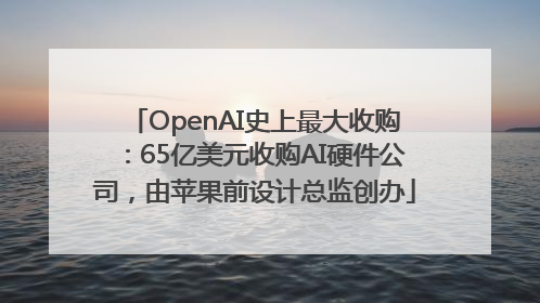 OpenAI史上最大收购：65亿美元收购AI硬件公司，由苹果前设计总监创办